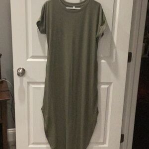 WOMENS OLIVE MAXI DRESS